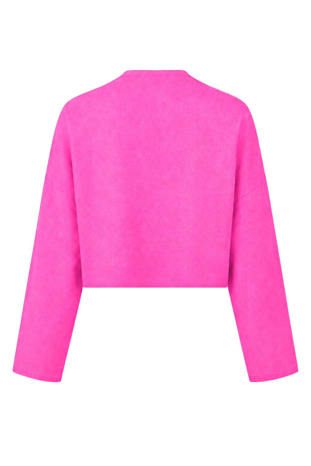 Linen Asymmetrical Bolero - Fuchsia