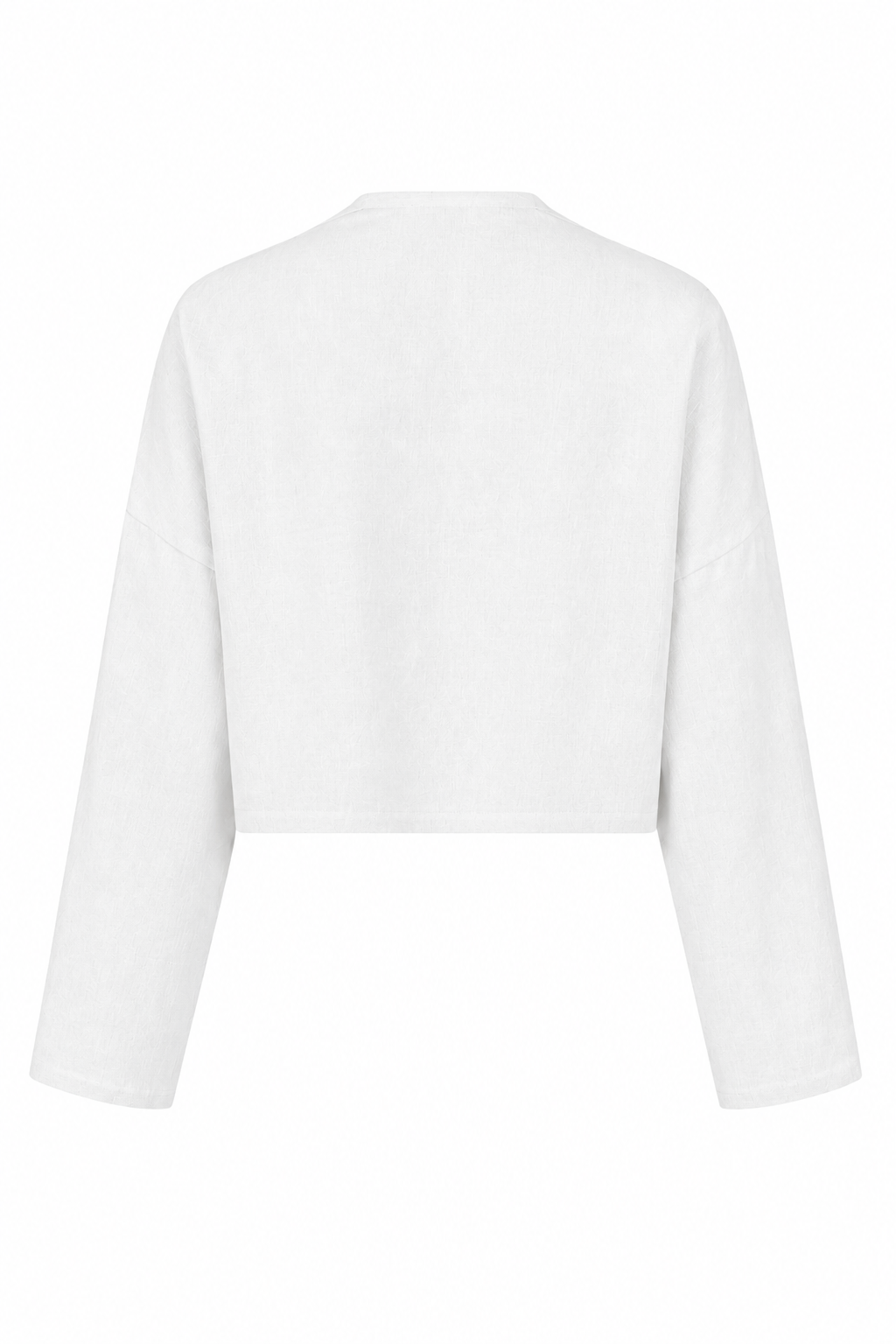 Linen Asymmetrical Bolero - White
