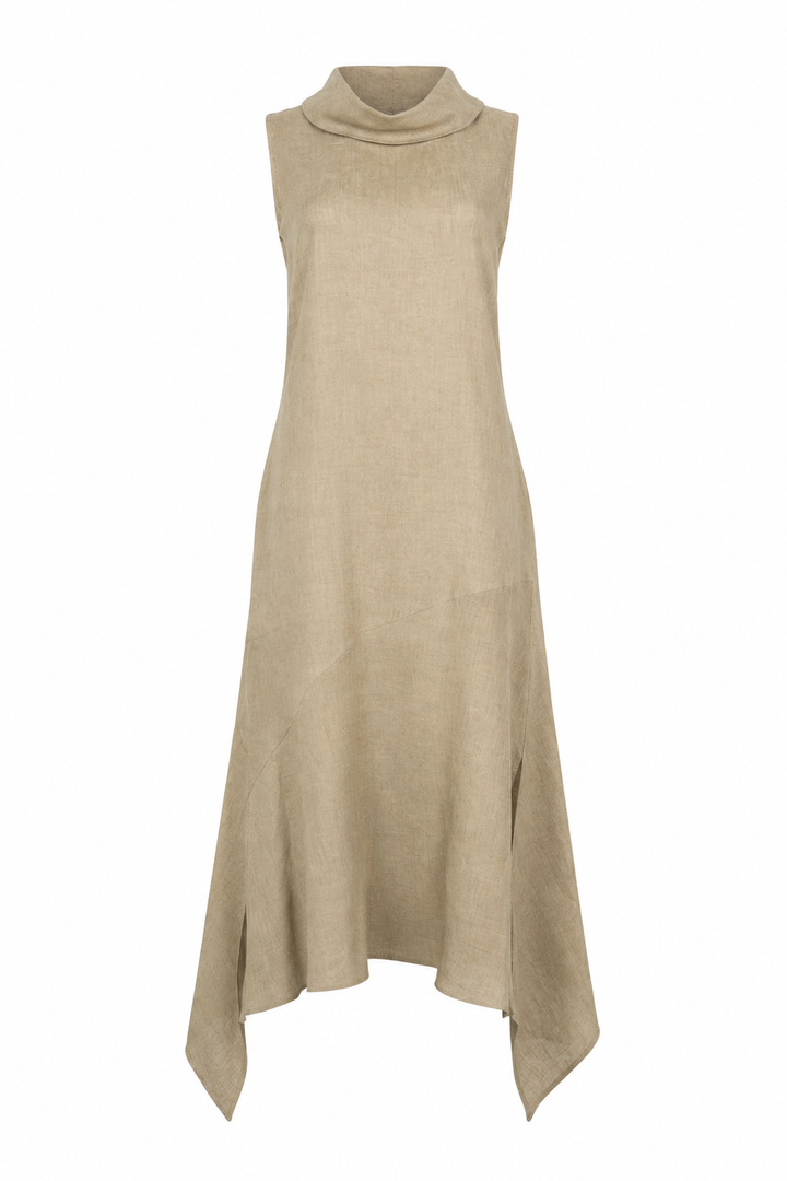 Linen Arch Dress - Fawn
