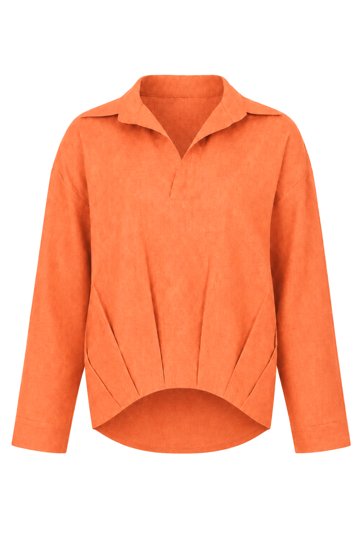 Linen Lina Shirt - Orange