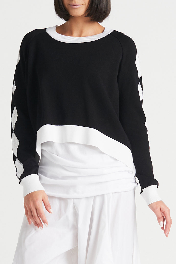 Pima Cotton Diamonds Crewneck Sweater