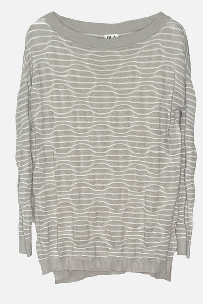 Pima Cotton Optical Illusion Boatneck Sweater