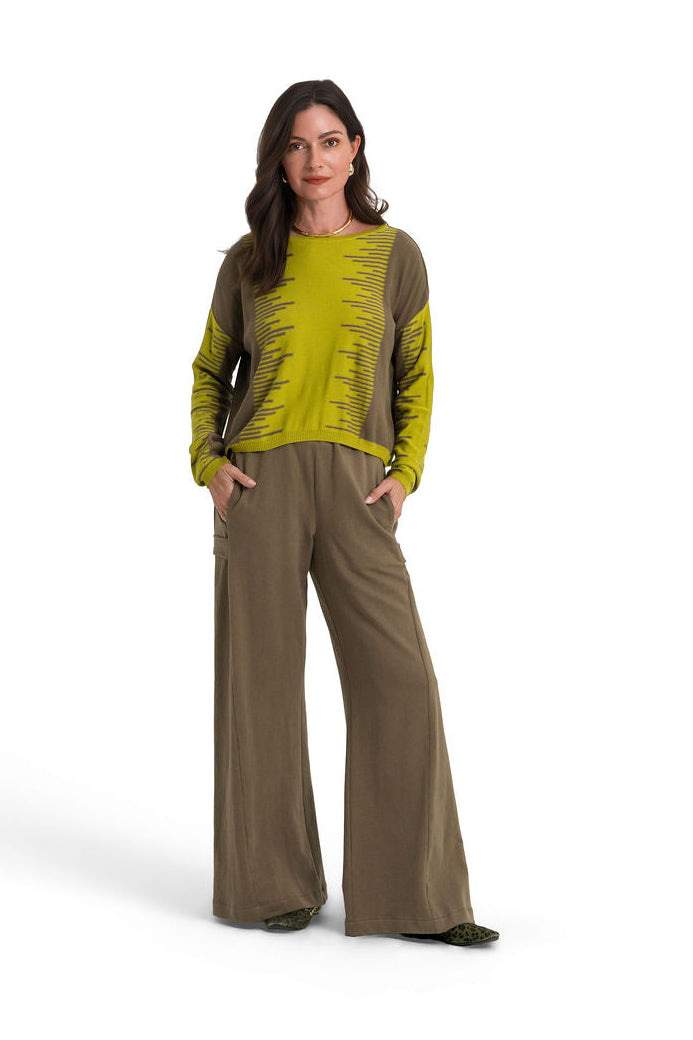 Pima Cotton Thrive Sweater - Pea/Turtle