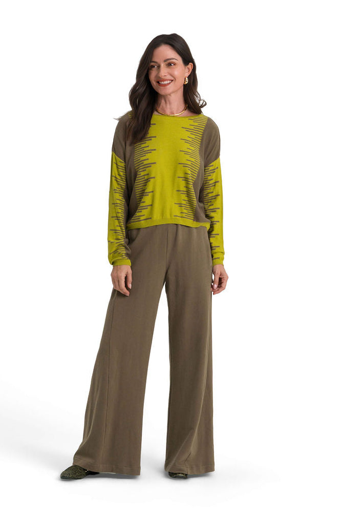 Pima Cotton Thrive Sweater - Pea/Turtle