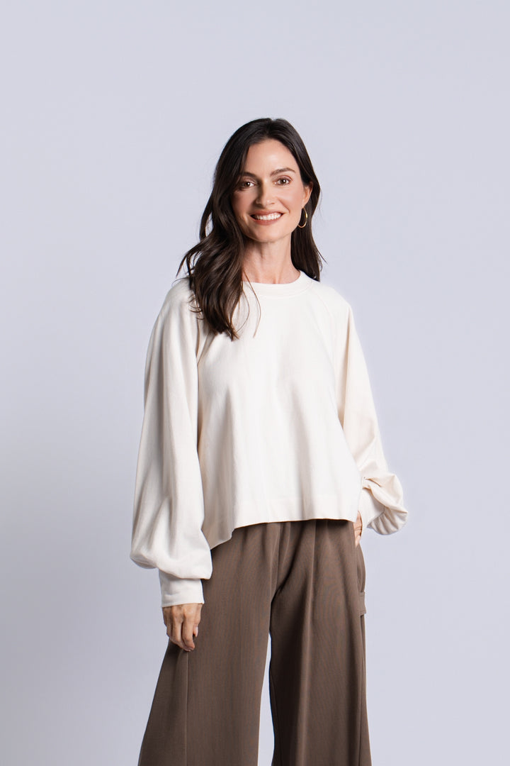 French Terry Raglan Sweatshirt - Stone