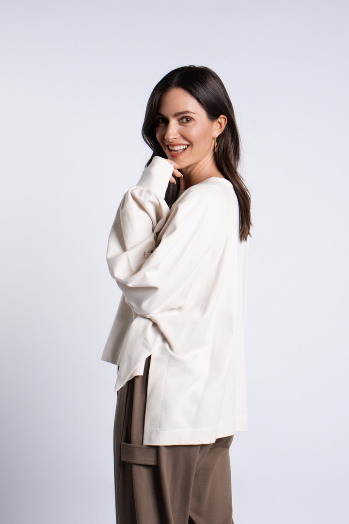 French Terry Raglan Sweatshirt - Stone