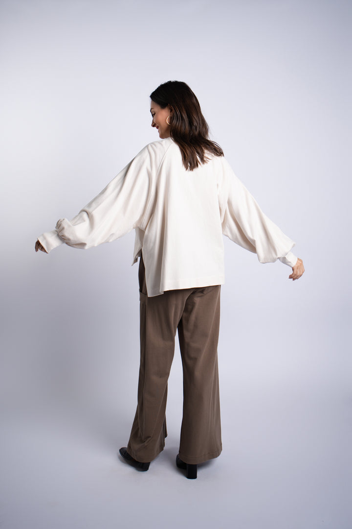 French Terry Raglan Sweatshirt - Stone