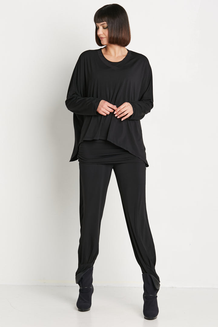 Matte Jersey Pinched Pleat Pants