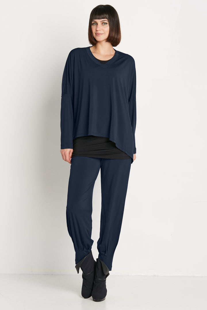 Matte Jersey Pinched Pleat Pants