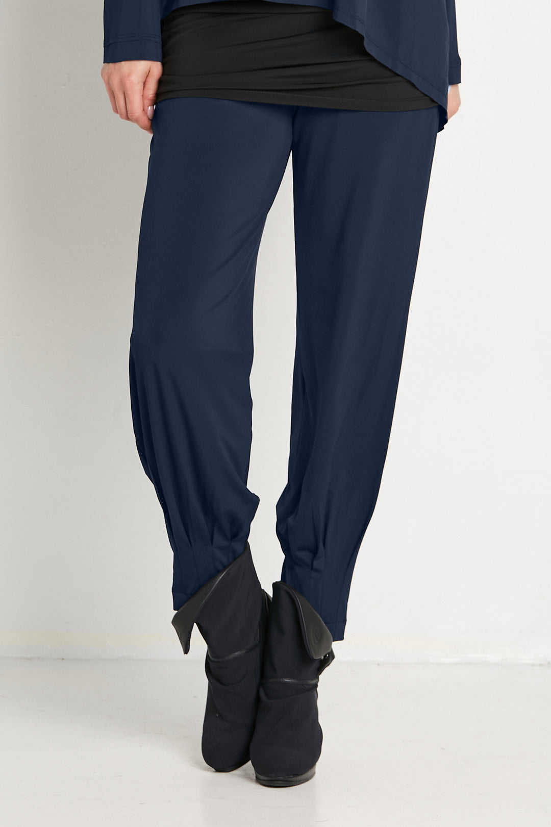 Matte Jersey Pinched Pleat Pants