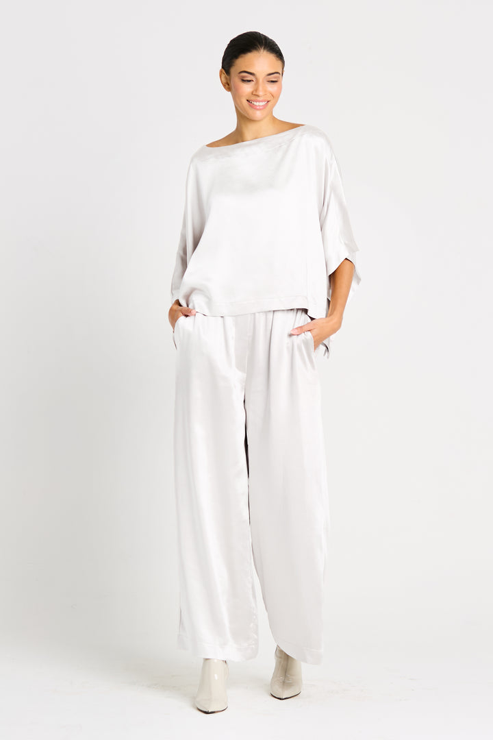 Holiday Sateen Off the Shoulder Blouse