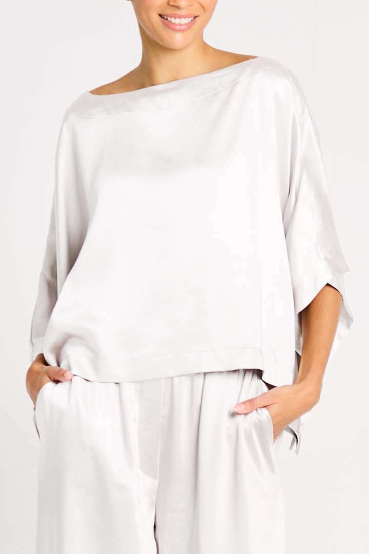 Holiday Sateen Off the Shoulder Blouse