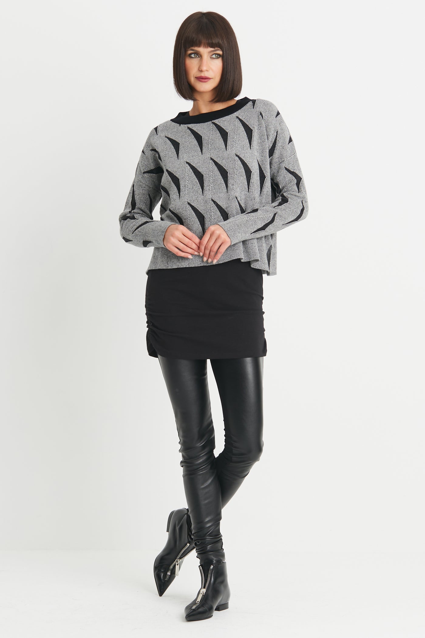 Pima Cotton Boomerang Crewneck Sweater