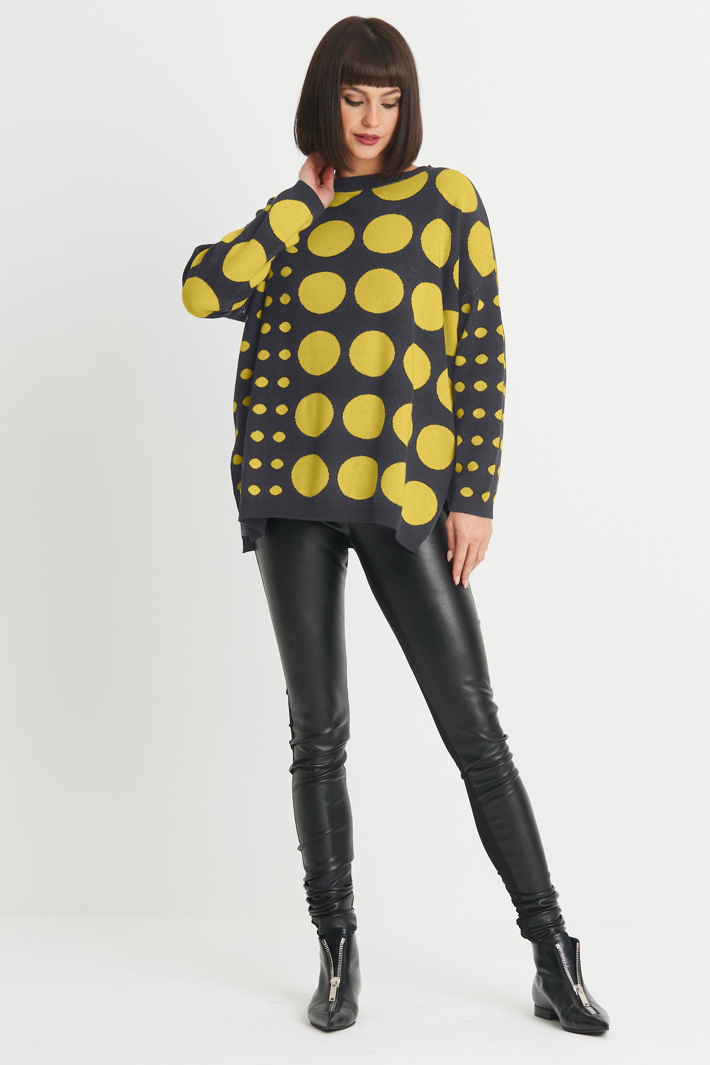 Pima Cotton Lots of Dots Crewneck Sweater