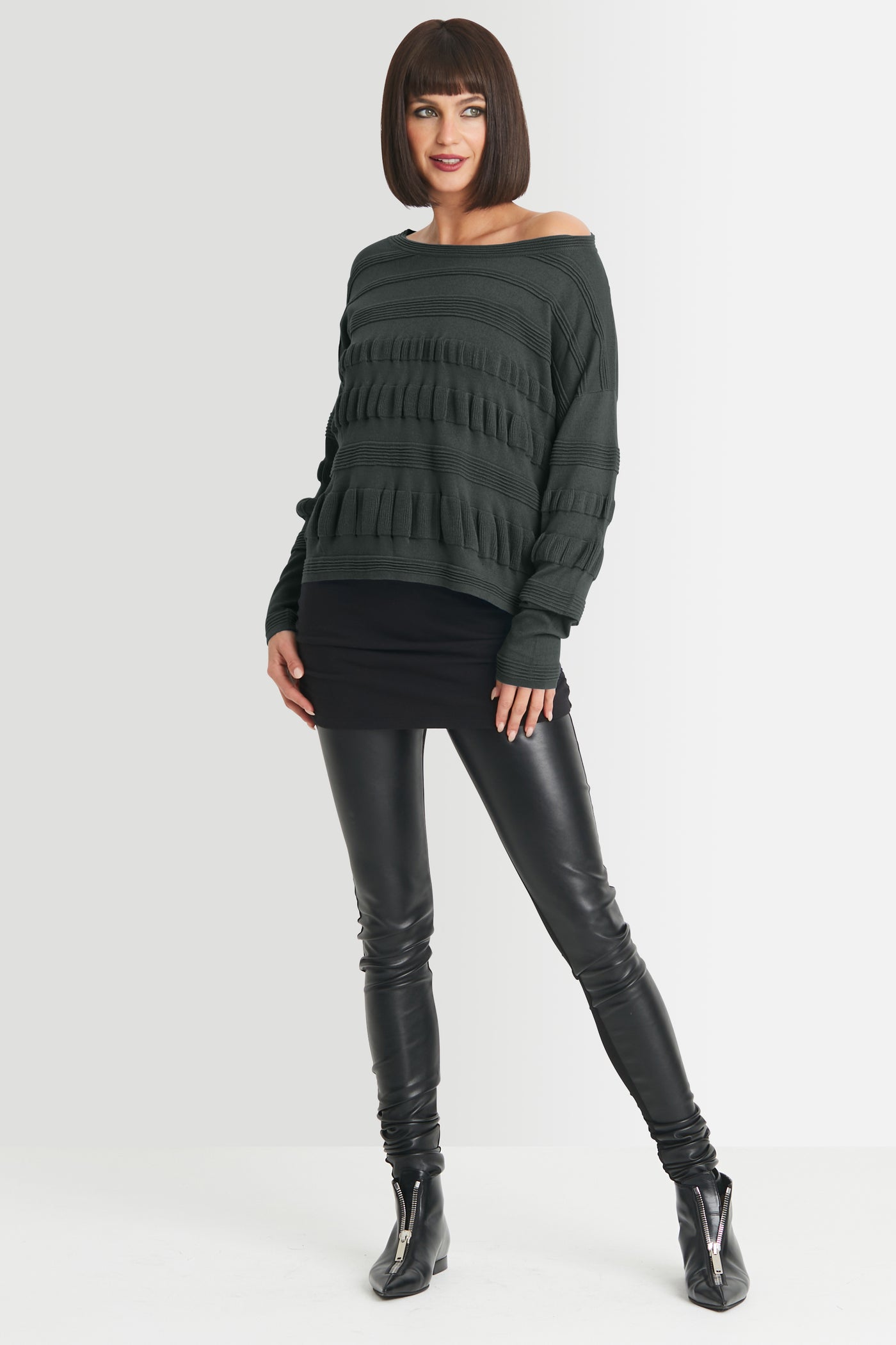 Pima Cotton Pucker Up Crewneck Sweater