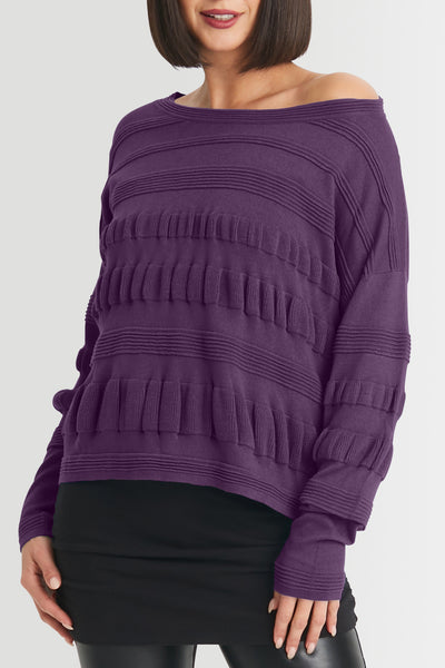 Pima Cotton Pucker Up Crewneck Sweater