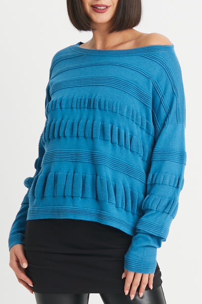 Pima Cotton Pucker Up Crewneck Sweater