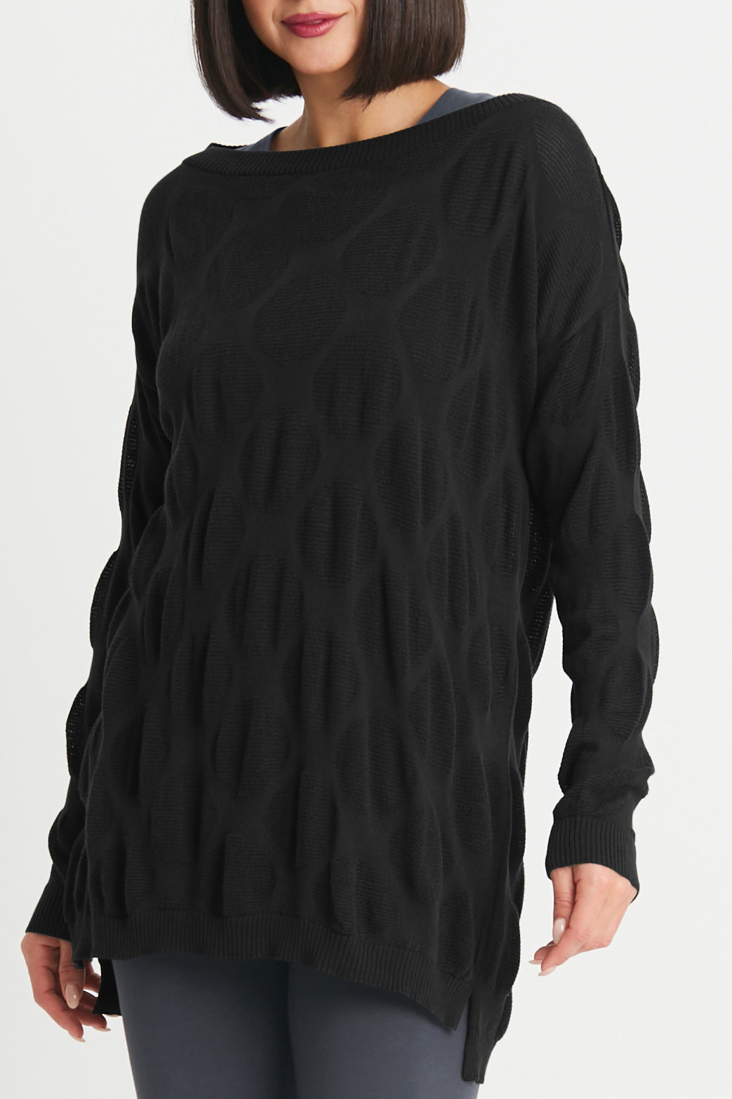 Pima Cotton Jacquard Boatneck Sweater