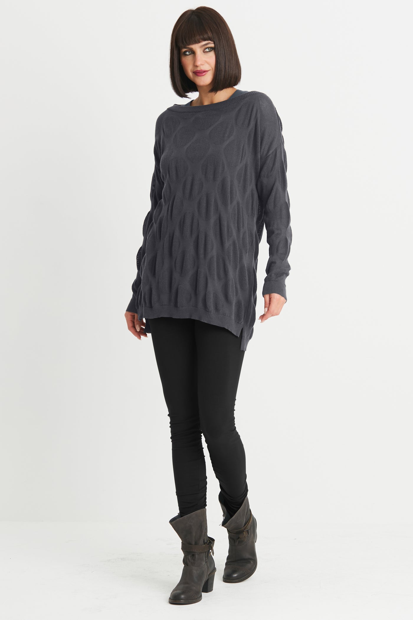 Pima Cotton Jacquard Boatneck Sweater