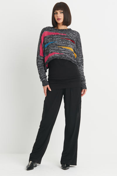Pima Cotton Multi Color Crewneck Sweater