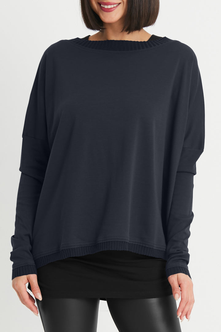 Pima Cotton Ribbed Off The Shoulder Tee