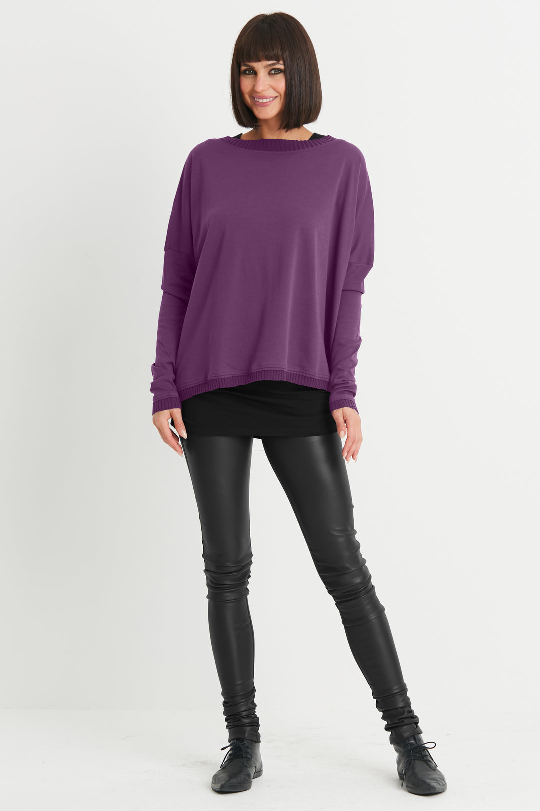 Pima Cotton Ribbed Off The Shoulder Tee