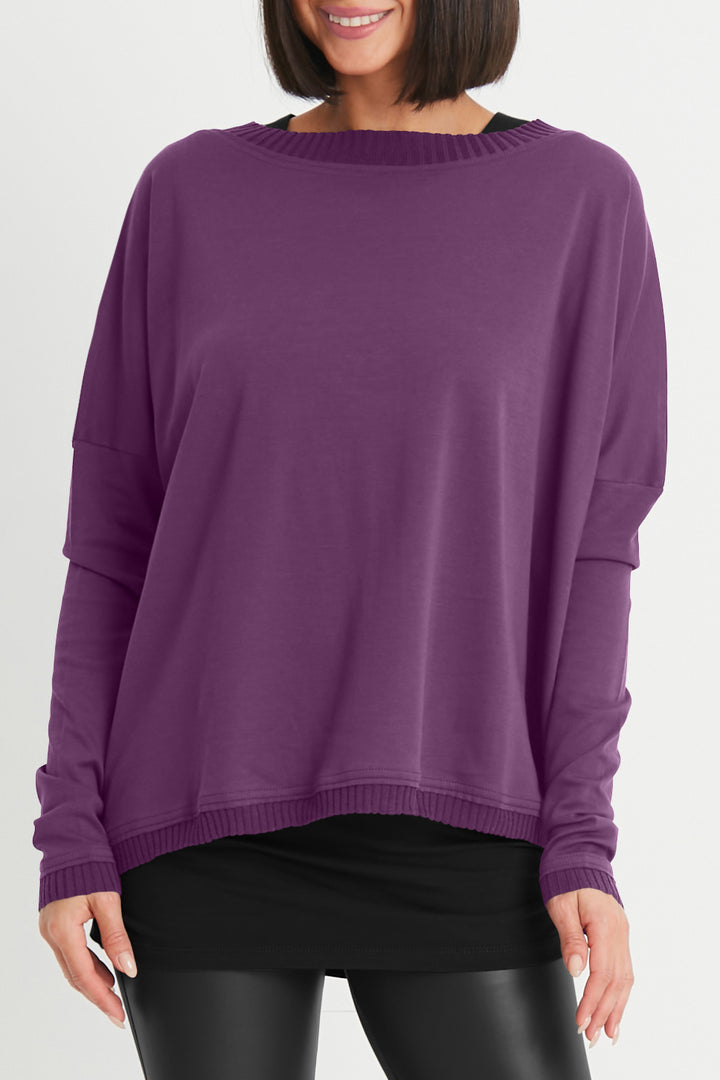 Pima Cotton Ribbed Off The Shoulder Tee