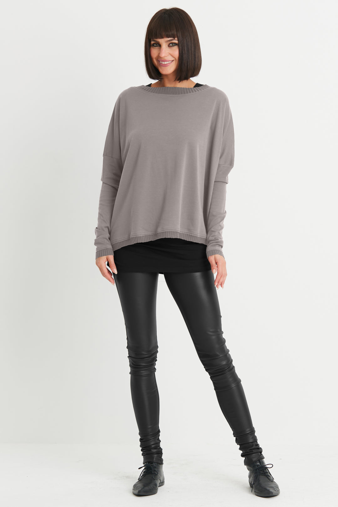 Pima Cotton Ribbed Off The Shoulder Tee