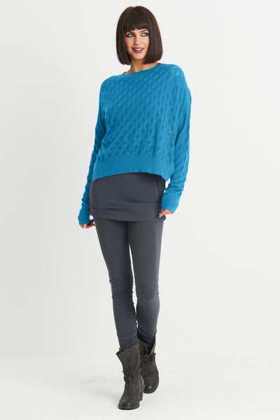 Pima Cotton Diamond Weave Crewneck Sweater
