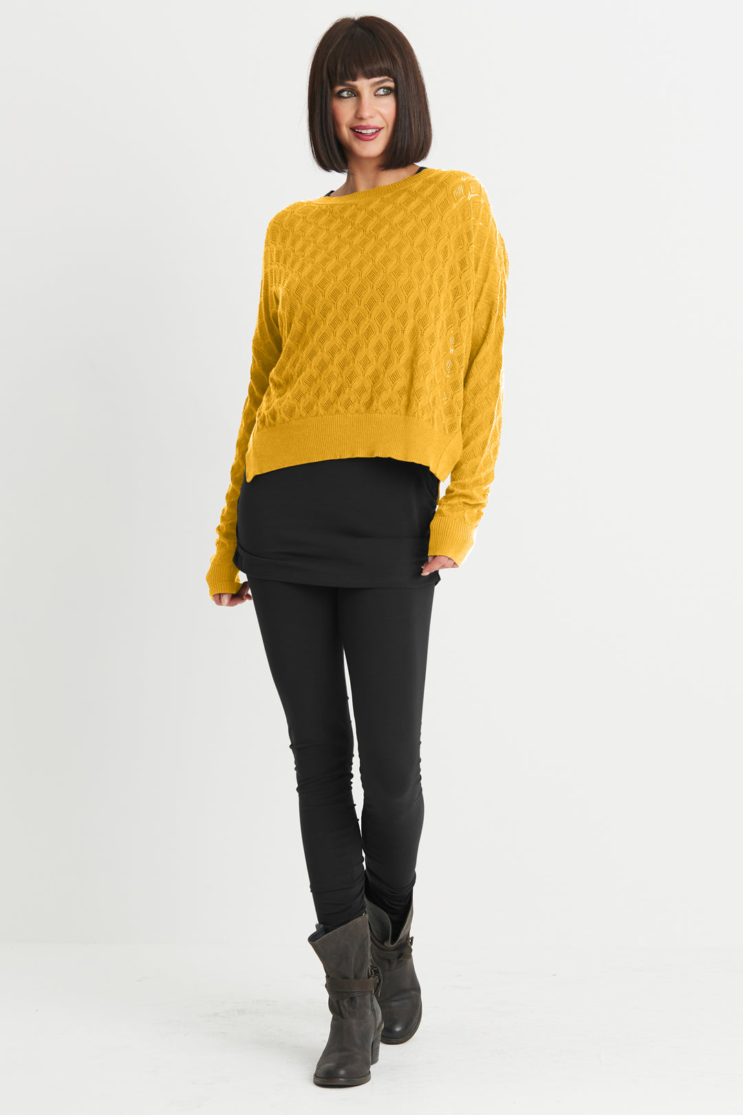 Pima Cotton Diamond Weave Crewneck Sweater