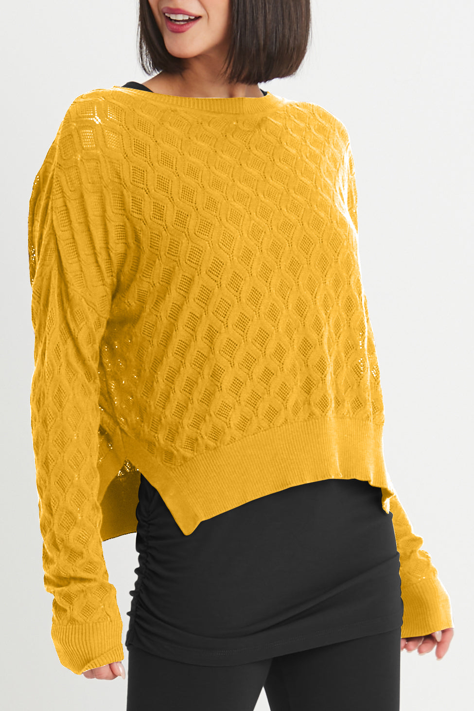 Pima Cotton Diamond Weave Crewneck Sweater