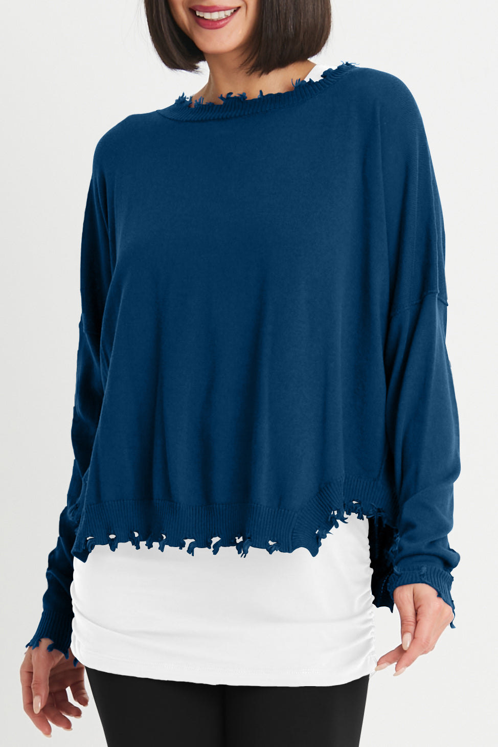 Pima Cotton Shabby Chic Crewneck Sweater