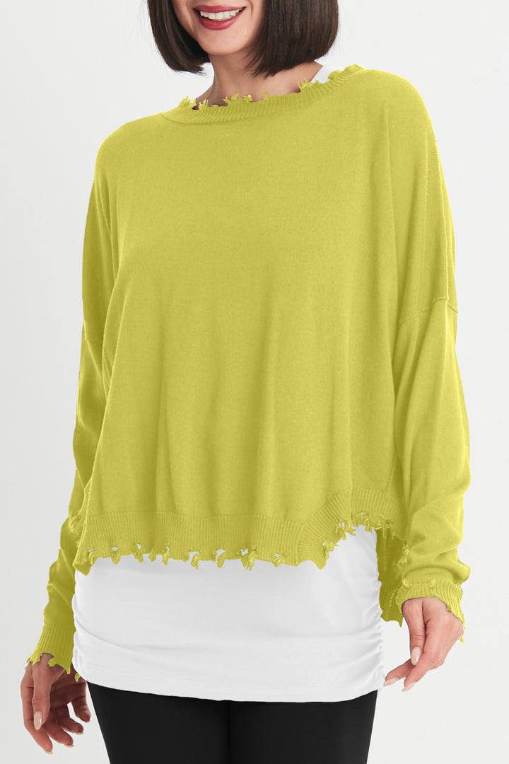 Pima Cotton Shabby Chic Crewneck Sweater