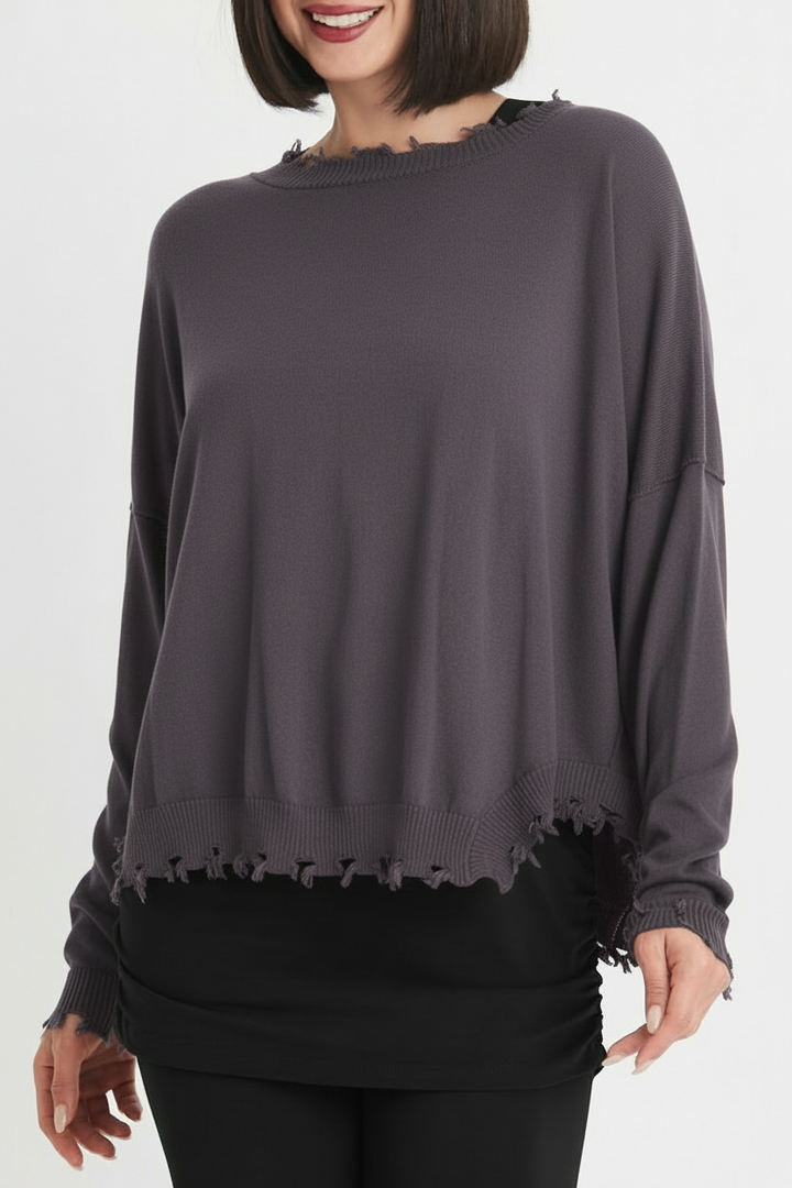 Pima Cotton Shabby Chic Crewneck Sweater