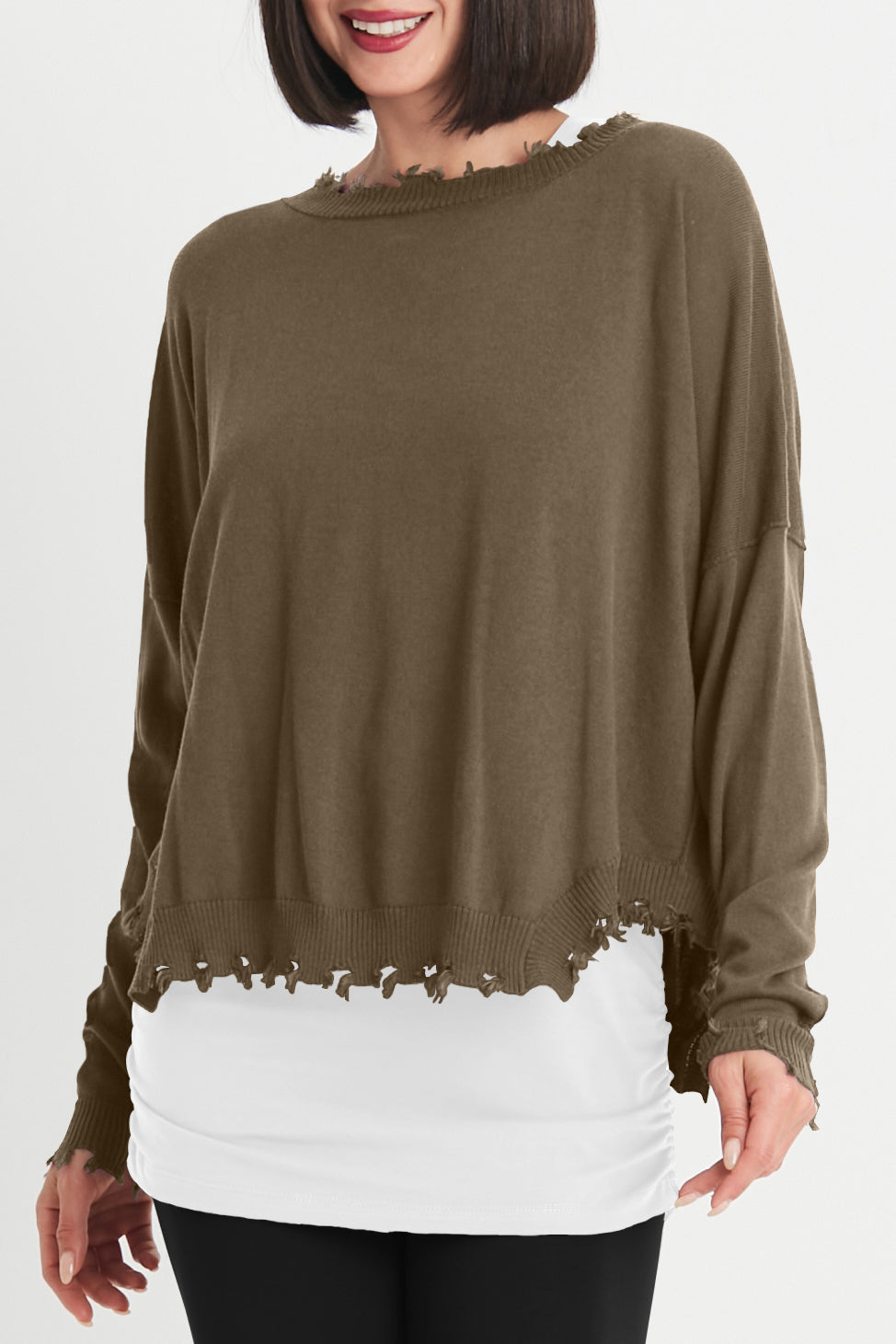 Pima Cotton Shabby Chic Crewneck Sweater