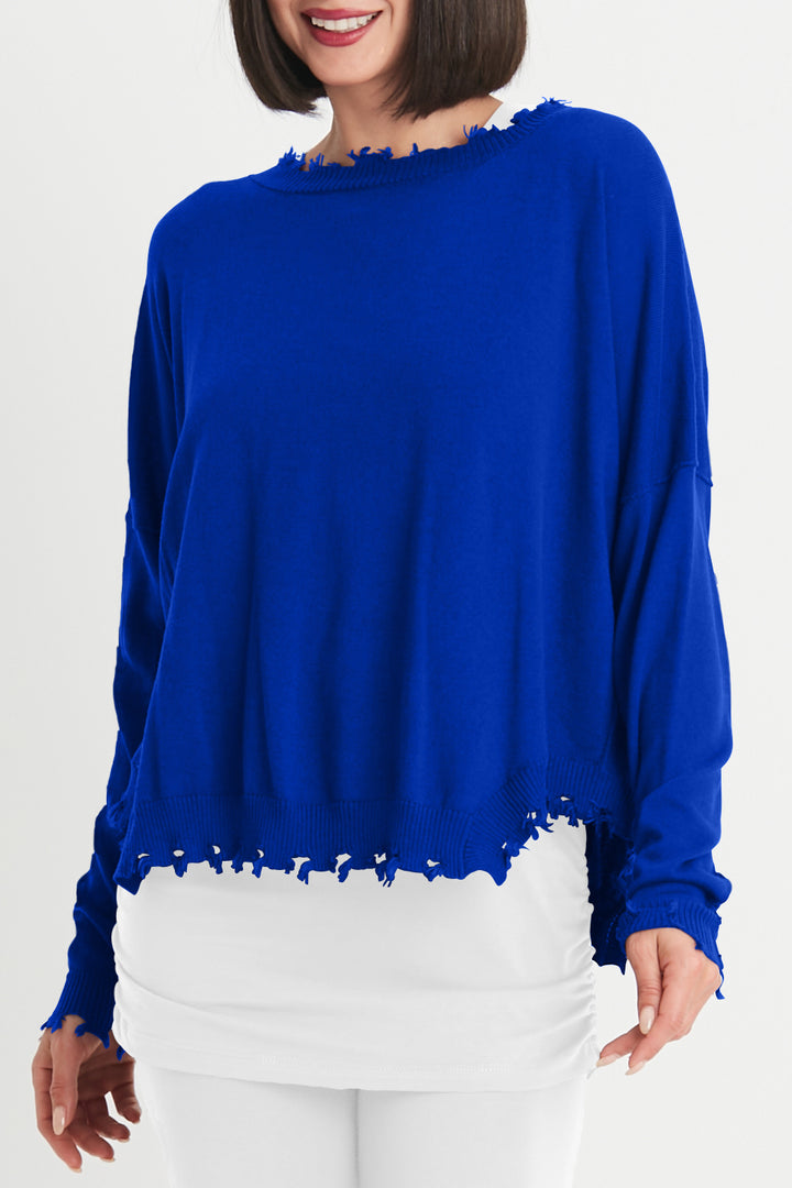 Pima Cotton Shabby Chic Crewneck Sweater