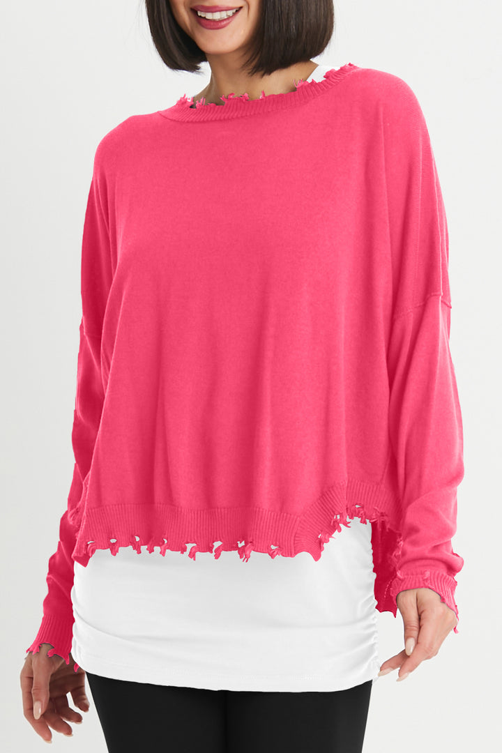 Pima Cotton Shabby Chic Crewneck Sweater