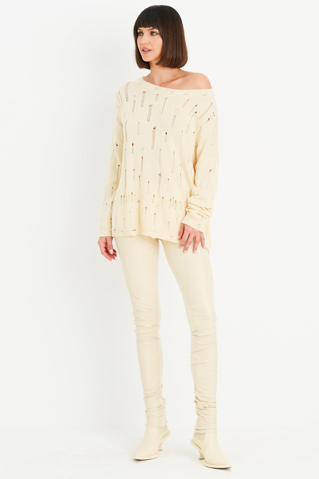 Pima Cotton Undone Boatneck Sweater