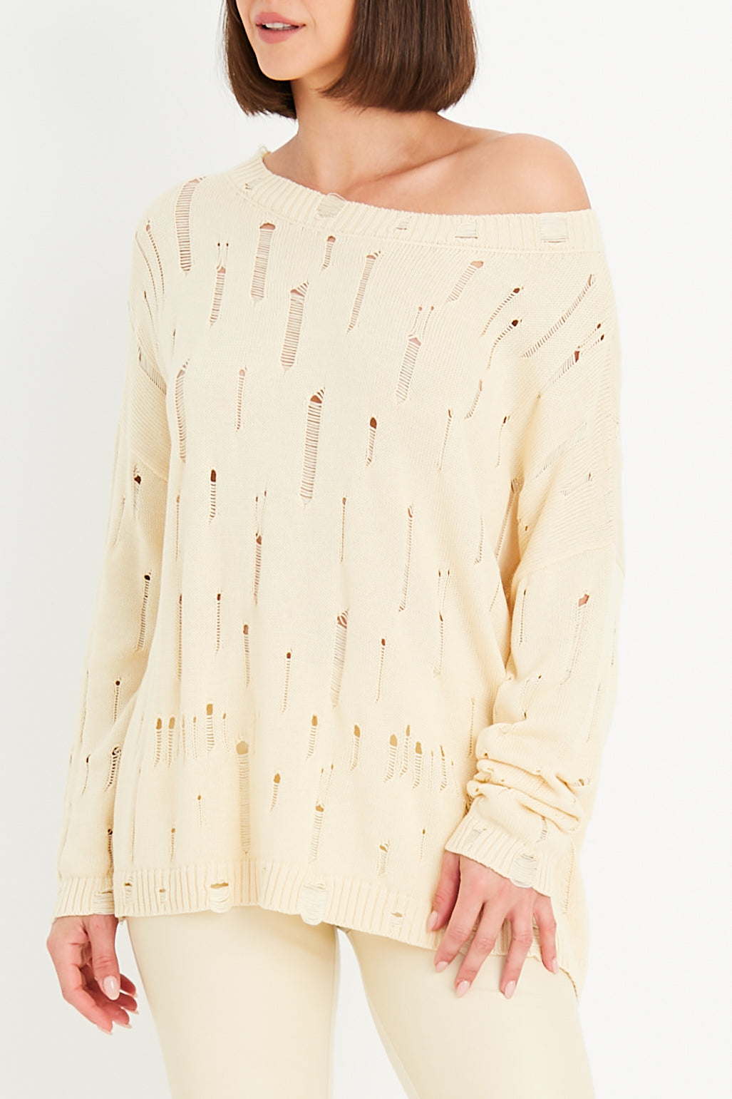 Pima Cotton Undone Boatneck Sweater