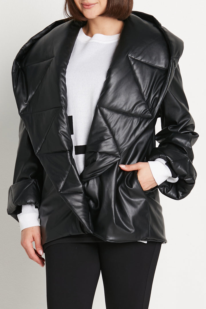 Vegan Leather Puff Jacket