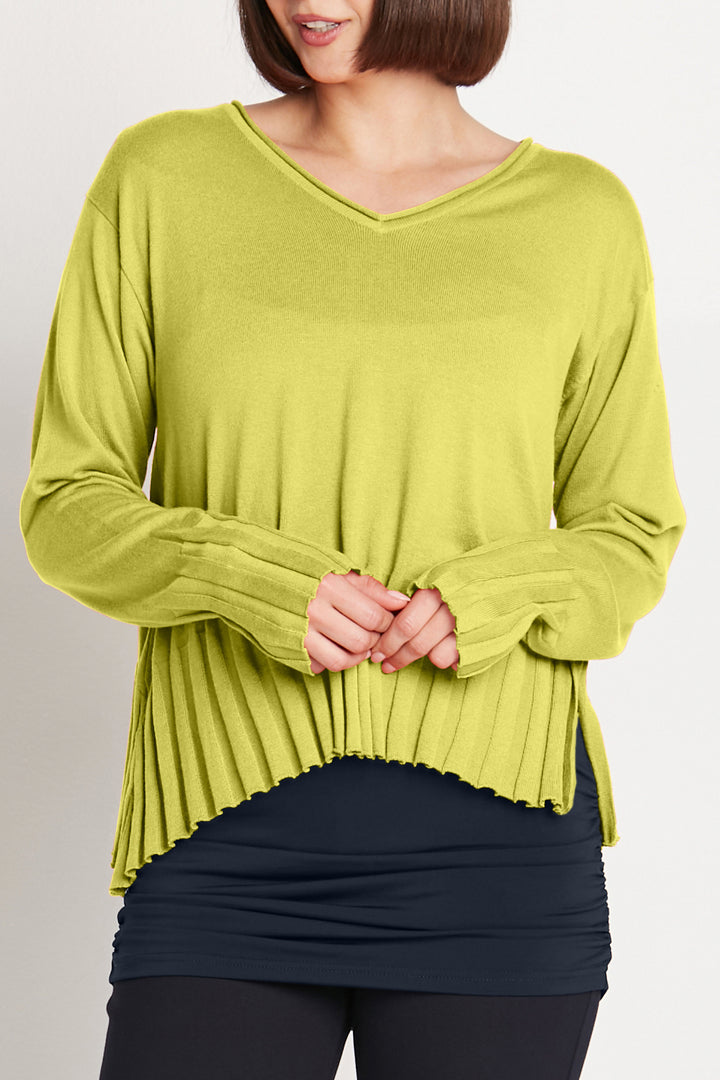 Pima Cotton Cropped V Neck Sweater