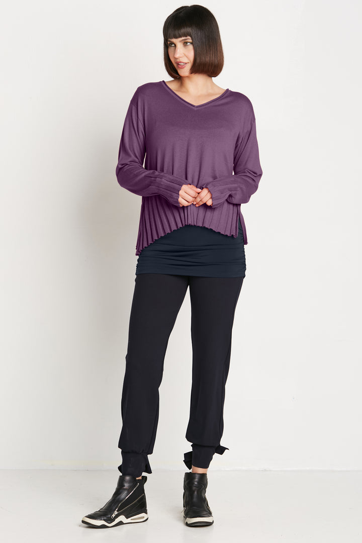 Pima Cotton Cropped V Neck Sweater