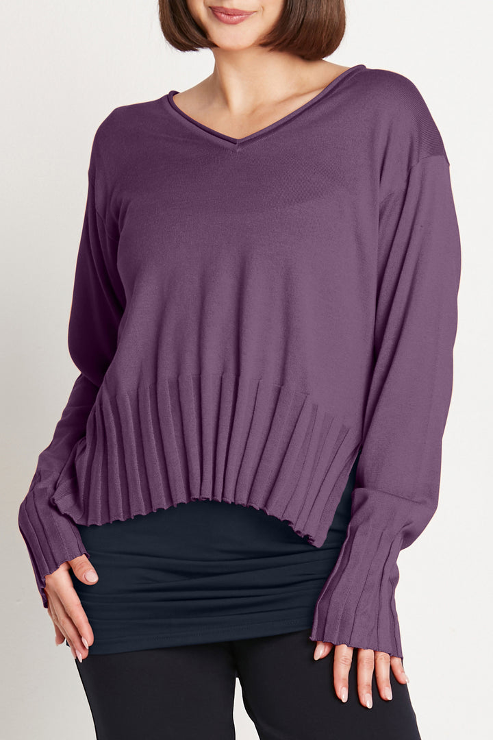 Pima Cotton Cropped V Neck Sweater