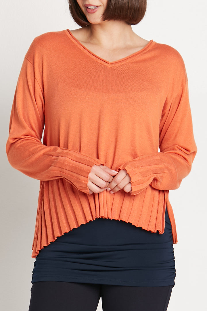 Pima Cotton Cropped V Neck Sweater