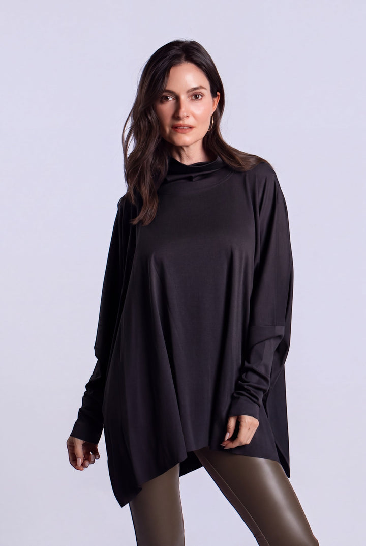 Pima Cotton Swing Turtle Tee - Black