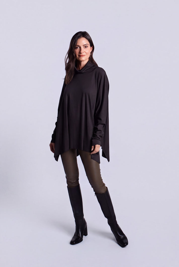 Pima Cotton Swing Turtle Tee - Black