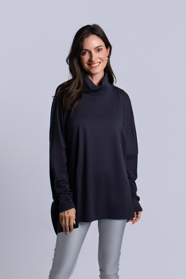 Women's Pima Cotton Swing Turtle Tee in Midnight by PLANET