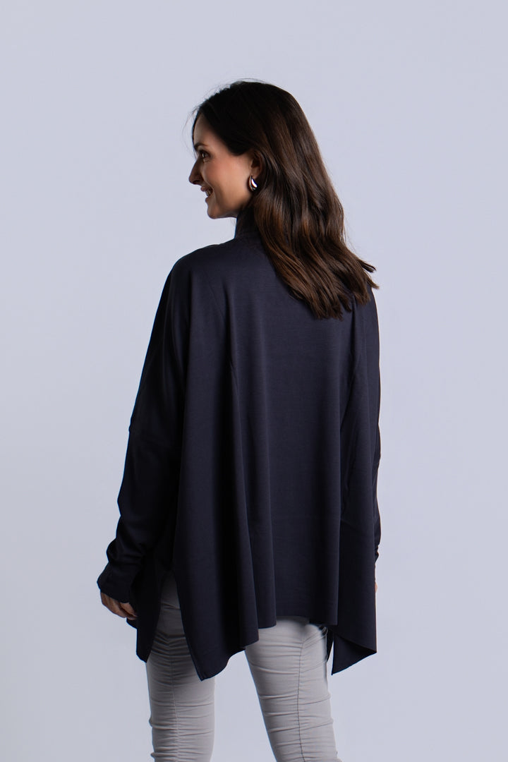 Women's Pima Cotton Swing Turtle Tee in Midnight by PLANET, alternate view 3