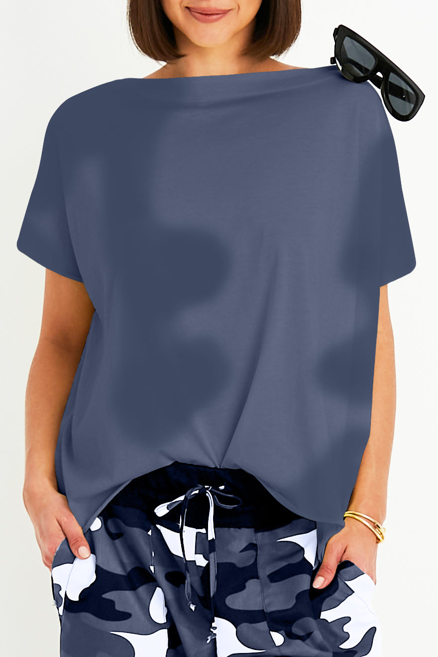 Women's Pima Cotton Overdyed Butterfly Tee in Midnight by PLANET