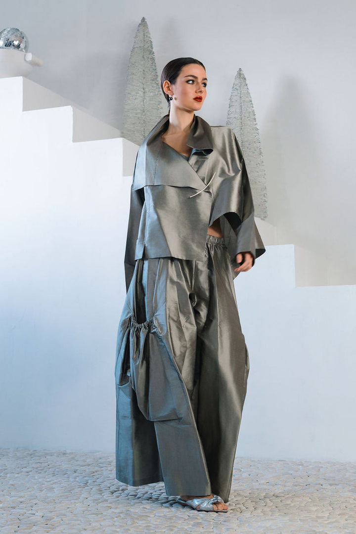 Holiday Dupioni Silk Big Pocket Pants